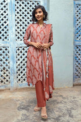 3 Piece Digital Printed Dobby Linen Unstitched Suit LT-32023 B