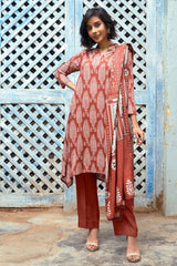 3 Piece Digital Printed Dobby Linen Unstitched Suit LT-32023 B