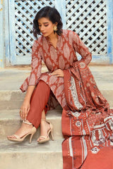 3 Piece Digital Printed Dobby Linen Unstitched Suit LT-32023 B