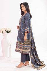 3 Piece Printed Chambray Unstitched Suit WNS-32213 A