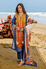 3 Piece Digital Printed Corduroy Unstitched Suit with Cotton Net Dupatta CD-32008