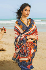3 Piece Digital Printed Corduroy Unstitched Suit with Cotton Net Dupatta CD-32008