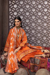 3 Piece Lawn Gold Printed Unstitched Suit with Embroidered Zari and Sequins Dupatta FE-32057