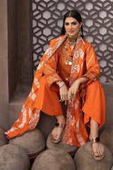 3 Piece Lawn Gold Printed Unstitched Suit with Embroidered Zari and Sequins Dupatta FE-32057