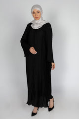 Nisa Crush Abaya With Block Printed Scarf WGB-KAB-22051