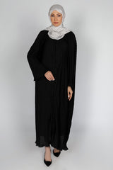 Nisa Crush Abaya With Block Printed Scarf WGB-KAB-22051