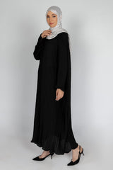 Nisa Crush Abaya With Block Printed Scarf WGB-KAB-22051