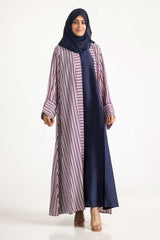 Nisa Georgette Printed Abaya And Dyed Inner With Zari Chiffon Scarf WGB-KAB-22059
