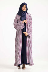 Nisa Georgette Printed Abaya And Dyed Inner With Zari Chiffon Scarf WGB-KAB-22059