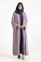 Nisa Georgette Printed Abaya And Dyed Inner With Zari Chiffon Scarf WGB-KAB-22059