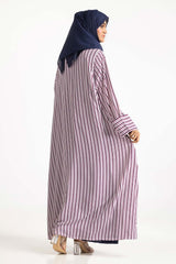 Nisa Georgette Printed Abaya And Dyed Inner With Zari Chiffon Scarf WGB-KAB-22059