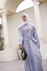 Nisa Stripes Abaya With Dyed Scarf WGB-KAB-22071
