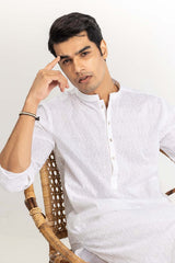 White Basic Kurta KR-PLN22-028
