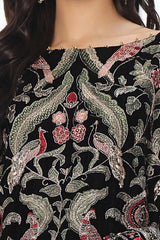 3 Piece Unstitched Embroidered Velvet Suit with Embroidered Velvet Dupatta WV-42002