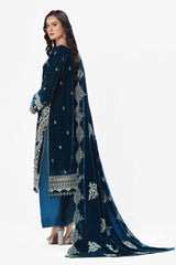 3 Piece Unstitched Embroidered Velvet Suit with Embroidered Velvet Dupatta WV-42004