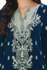3 Piece Unstitched Embroidered Velvet Suit with Embroidered Velvet Dupatta WV-42004