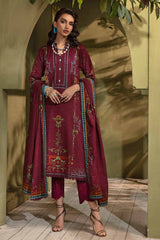 3 Piece Embroidered Khaddar Unstitched Suit with Embroidered Border  K-32029