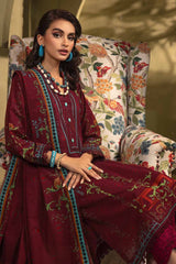 3 Piece Embroidered Khaddar Unstitched Suit with Embroidered Border  K-32029