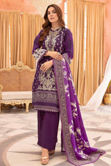 3 Piece Embroidered Khaddar Unstitched Suit  K-32040