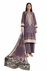 3 Piece Unstitched Embroidered Printed Lawn Suit CLP-32312
