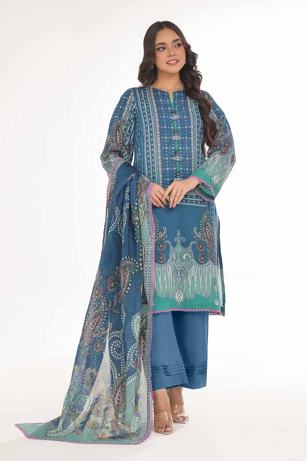 3 Piece Unstitched Printed Lawn Suit CLP-42162