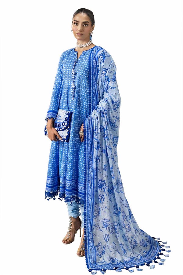 3 Piece Unstitched Diamantes Printed Lawn Suit with Denting Lawn Dupatta DN-42034