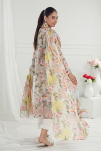 3 Piece Unstitched Printed Pure Bamboo Silk Suit with Printed Chiffon Dupatta BS-52002