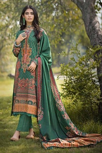 3 Piece Digital Printed Karandi Unstitched Suit with Embroidered Neckline on Organza AY-32010