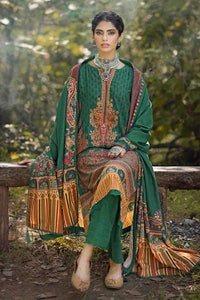 3 Piece Digital Printed Karandi Unstitched Suit with Embroidered Neckline on Organza AY-32010