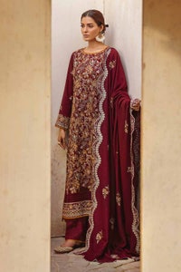 3 Piece Embroidered Karandi Unstitched Suit AY-32026