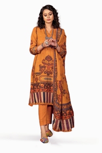 3 Piece Cotton Linen Unstitched Suit K-32006