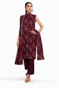 3 Piece Digital Printed Dobby Linen Uncstitched Suit LT-32013 B