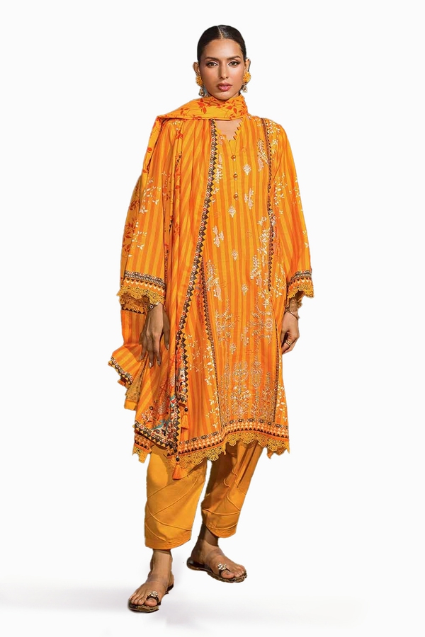 3 Piece Embroidered Khaddar Unstitched Suit K-32005