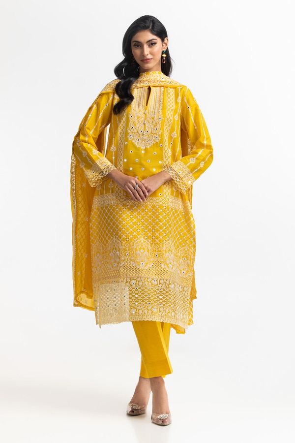 3PC Lawn Embroidered Suit IUSTKSD-569