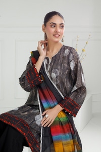 3PC Lawn Lacquer Printed Suit IUSTKSD-501