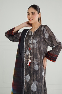 3PC Lawn Lacquer Printed Suit IUSTKSD-501
