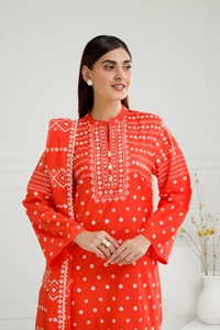 3PC Lawn Lacquer Printed Suit IUSTKSD-508