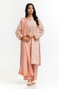 3PC Lawn Lacquer Printed Suit With Embroidered IUSTKSD-537