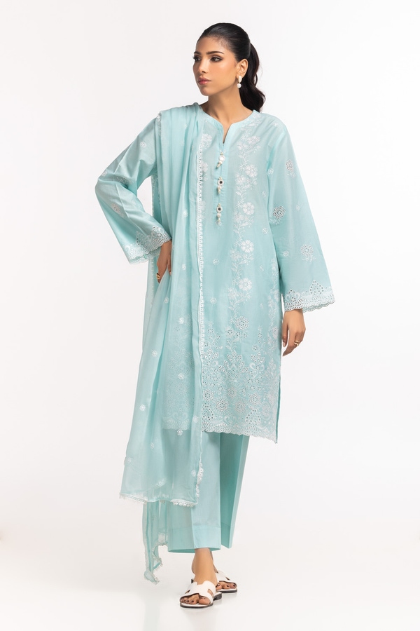 3PC Lawn Schiffli Embroidered Suit IUSTKSD-604