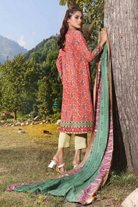 3 Piece Printed Karandi Unstitched Suit AY-32029