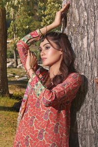 3 Piece Printed Karandi Unstitched Suit AY-32029