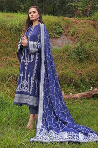 3 Piece Embroidered Dhanak Unstitched Suit DH-32001