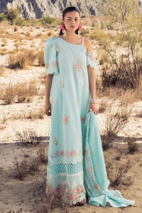 3 Piece Unstithed Embroidered Lawn Suit with Embroidered Denting Lawn Dupatta DN-52024