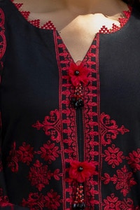 3 Piece Unstitched Embroidered Acrylic Suit with Embroidered Acrylic Dupatta AP-42013