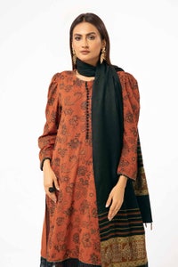 3 Piece Unstitched Embroidered Karandi Suit with Pashmina Suit AP-42001