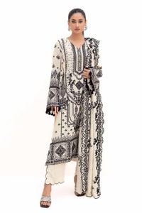 3 Piece Unstitched Embroidered Acrylic Suit with Embroidered Acrylic Dupatta AP-42006