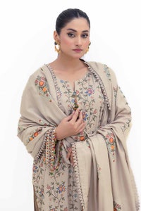 3 Piece Unstitched Embroidered Acrylic Suit with Embroidered Acrylic Dupatta AP-42007