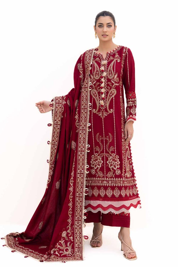 3 Piece Unstitched Embroidered Acrylic Suit with Embroidered Acrylic Dupatta AP-42009