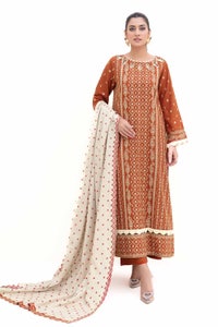 3 Piece Unstitched Embroidered Acrylic Suit with Embroidered Acrylic Dupatta AP-42011