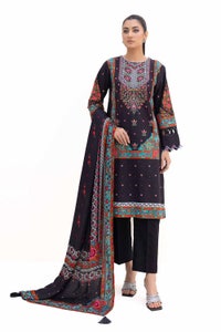 3 Piece Unstitched Printed Khaddar Suit with Printed Pashmina Dupatta AP-42030